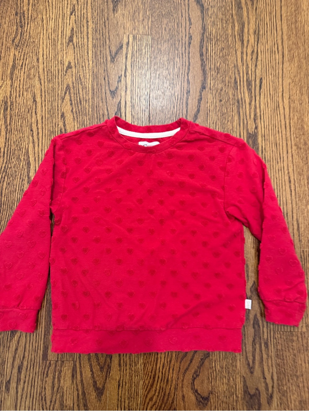 Sammy + Nat Bright Red Textured Dot Sweatshirt